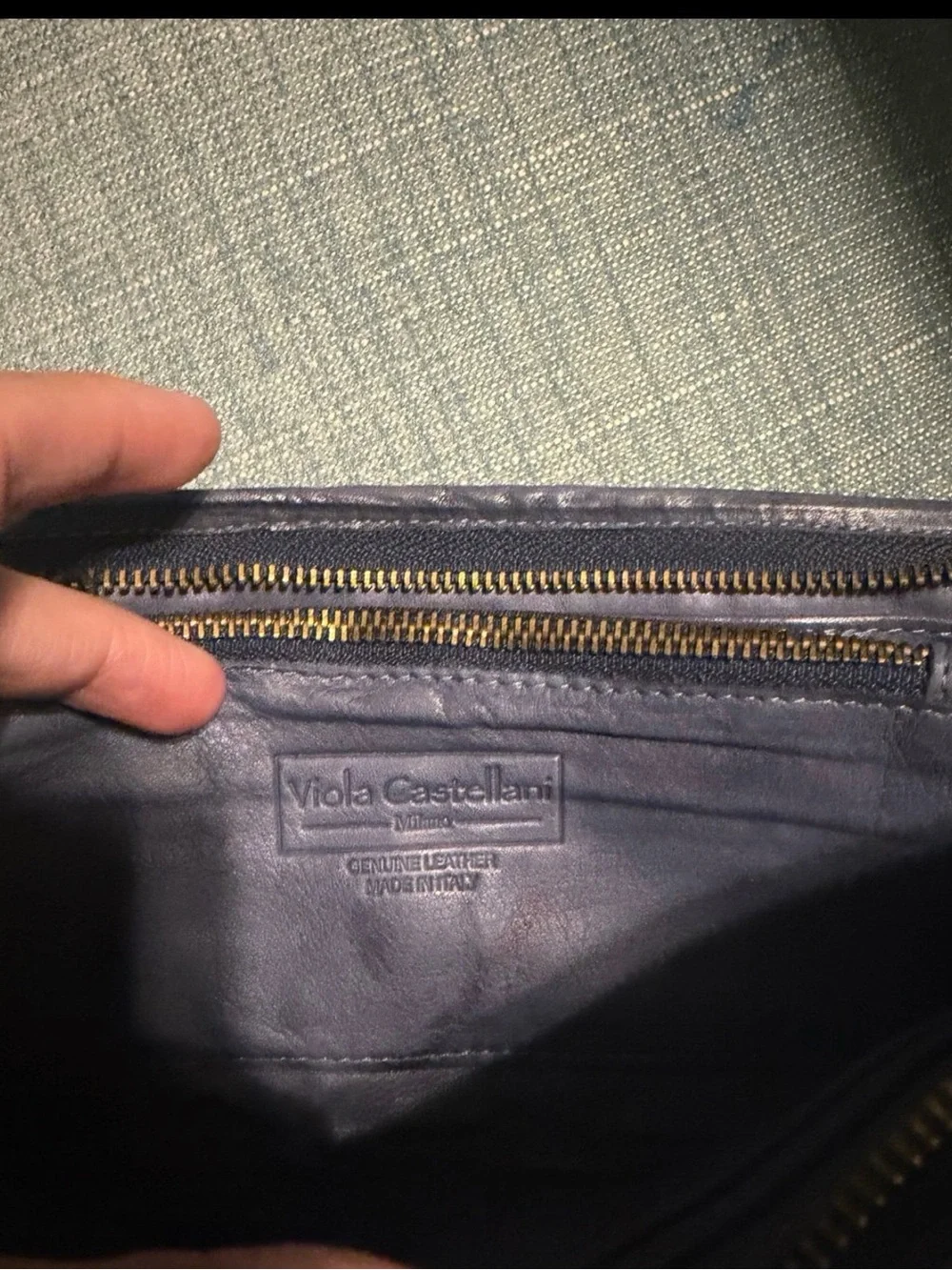 Blue Studded Wristlet Clutch - Picture 5 of 5